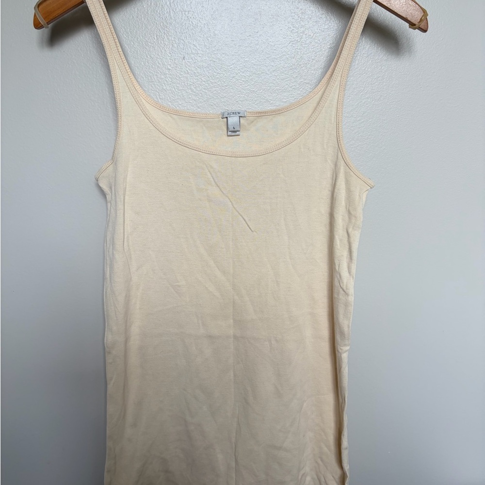 J. Crew Cream Slim Scoop Tank Top